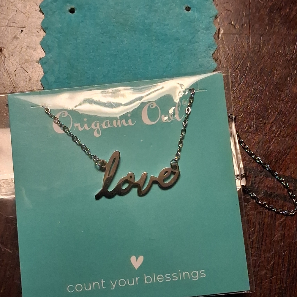 Origami Owl Silver Love Necklace